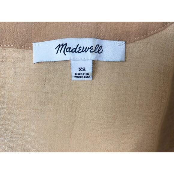 MADEWELL Beige Gauze Cotton Top US XS - Picture 12 of 14